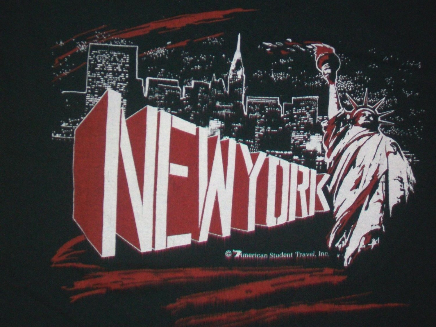 Vtg 70s New York City Statue Liberty souvenir before twin towers t shirt L 50/50