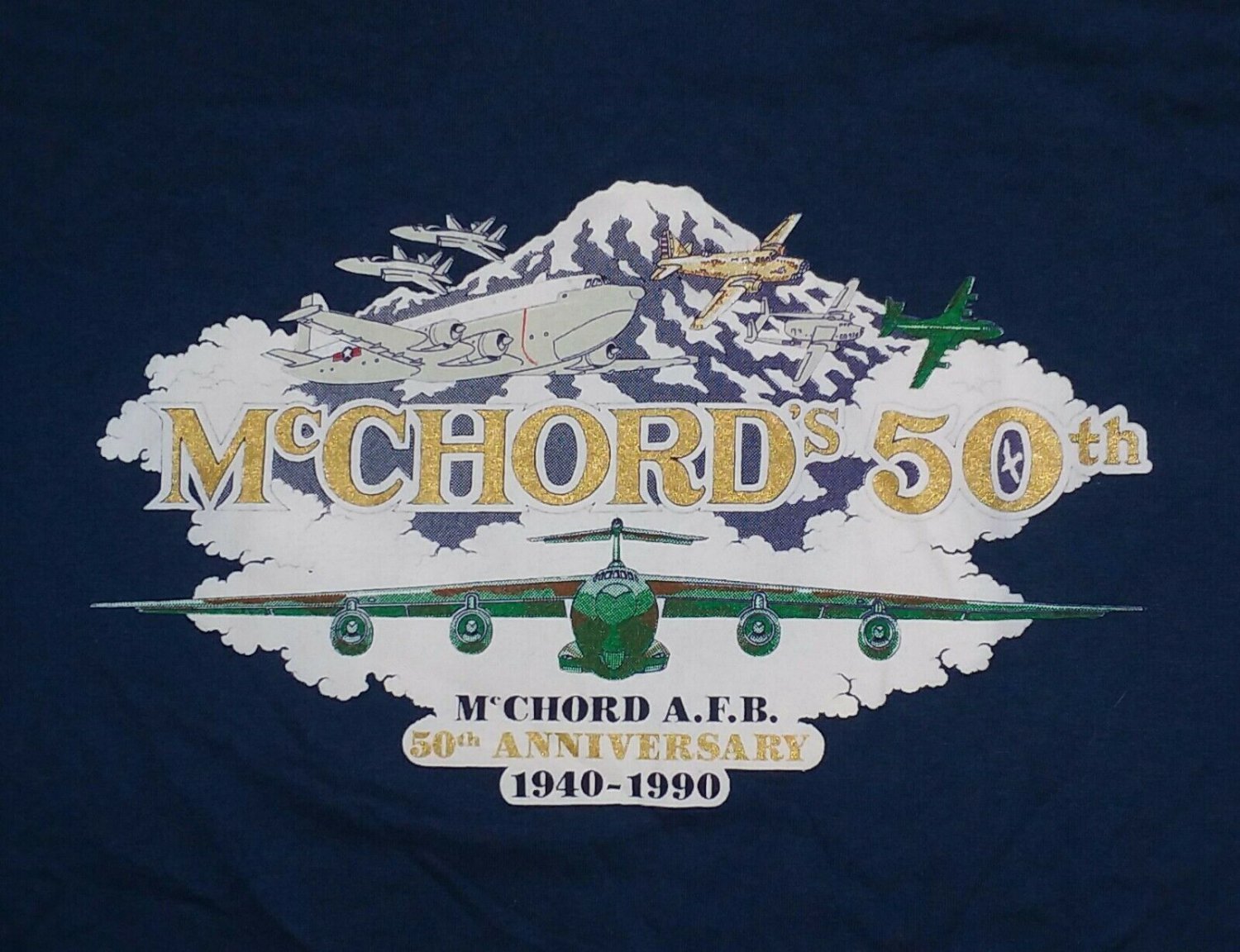 vintage USAF Mc Chord Air Force Base 50th Anniversary t shirt XL 50/50 military