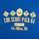 vintage BSA Boy Scouts Cubs Pack 64 Fife Milton Washington t shirt L 50/50
