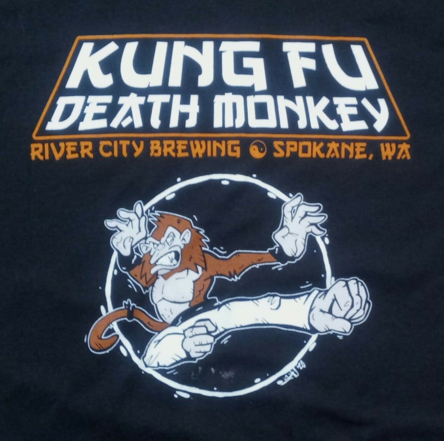 Kung Fu Death Monkey Beer t shirt L brewery fun pub bar