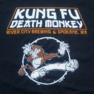 Kung Fu Death Monkey Beer t shirt L brewery fun pub bar