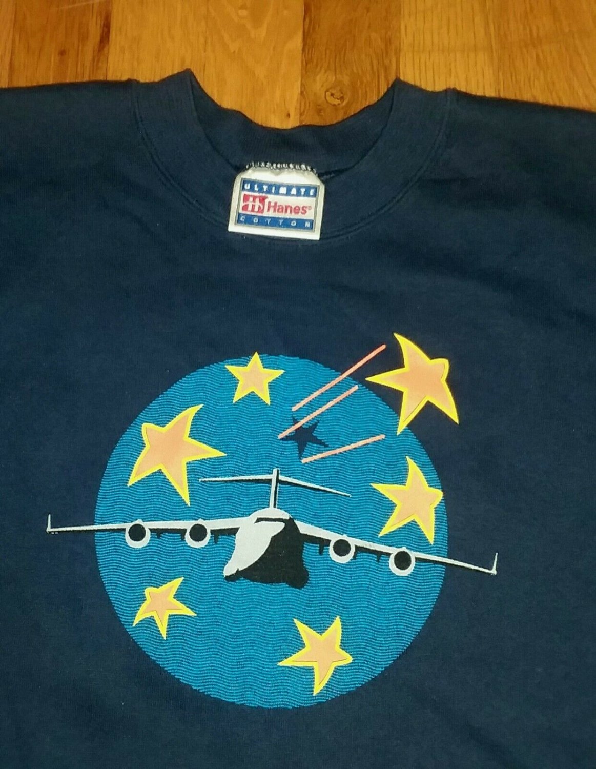 vintage Official Boeing Airplane Jet Sweatshirt L heavyduty shirt hanes