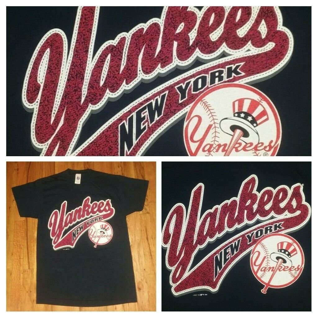 vintage New York Yankees Baseball Team Puffy Ink t shirt M jets giants knicks
