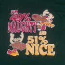 vintage Christmas Rudolph Reindeer Naughty Nice t shirt XL santa claus elf