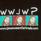 vintage What Would Jesus Wear Fairtade t shirt Small XS 50/50 God church cross