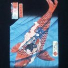 Japan Woodblock Saito Oniwakamaru on a carp t shirt L NEW Japanese Yoshitoshi