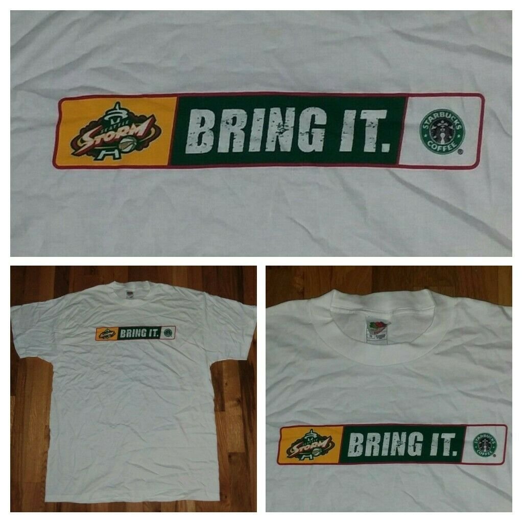 Starbucks Coffee Seattle Storm Bring It t shirt XL NEW basketball Sue Bird