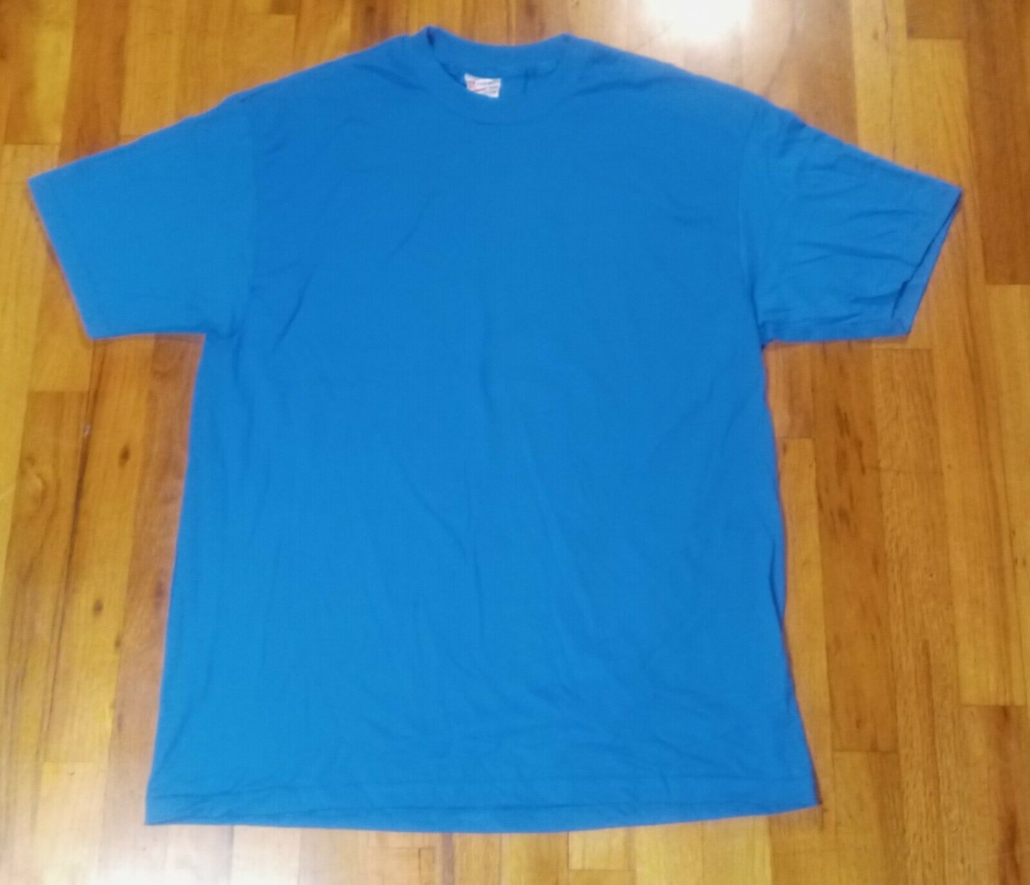 vintage single stitch Hanes 50/50 Blue Blank Front Back t shirt XL NEW nwot