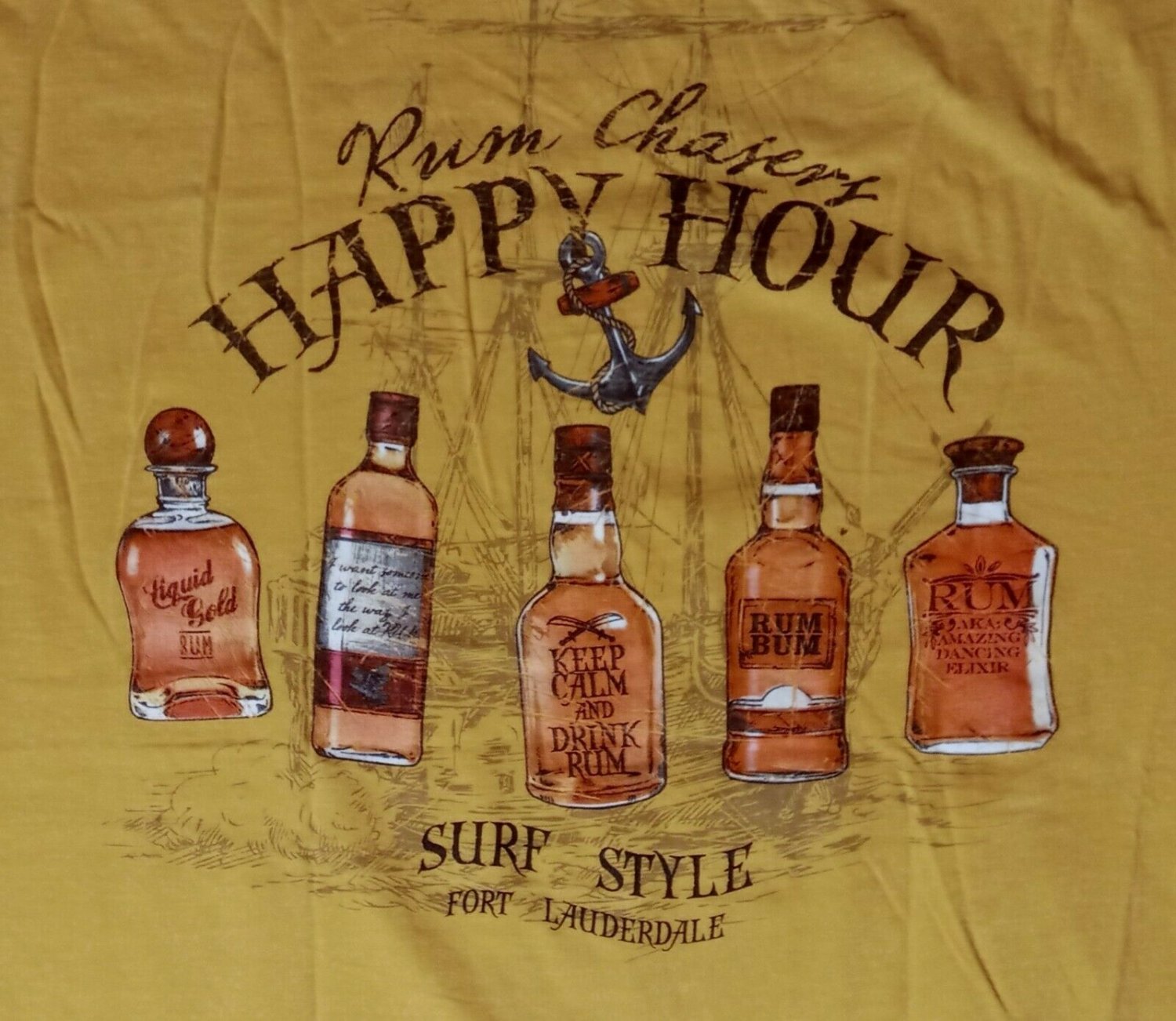 Rum Happy Hour t shirt 3XL bacardi Captain Morgan Jimmy buffet beer alcohol