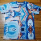 Oil paint watery look t shirt L NEW nwot polyester tie dye colorful multicolor