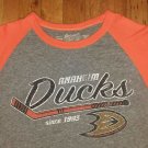 Anaheim Ducks Hockey Team vintage style jersey t shirt L cot/poly retro brand