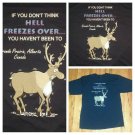 vintage single stitch Alberta Canada Hell Freezes Over Reindeer t shirt XL 50/50