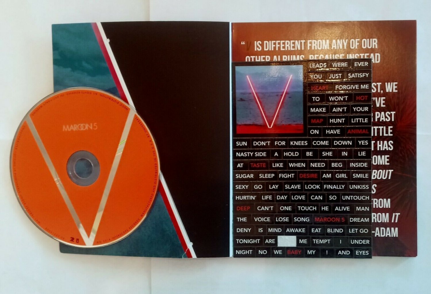 Maroon 5 V Limited Edition Zinepak Digipak cd book Gewn Stefani pop Rock prog