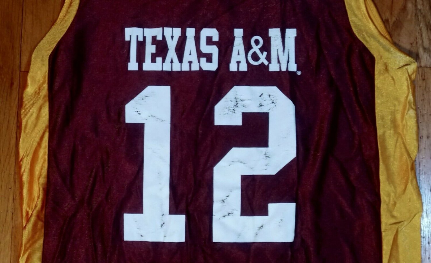 vintage Texas A&M Aggies 12th Man Fan Basketball Jersey L college football hoops