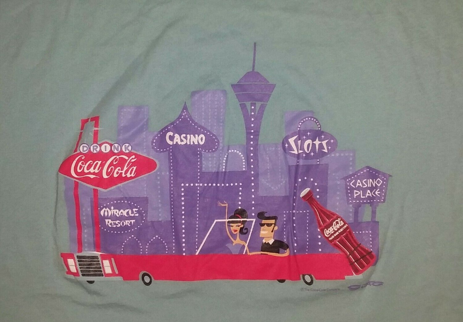 vintage COCA COLA SHAG Las Vegas Strip rare t shirt XL pepsi soda pop candy
