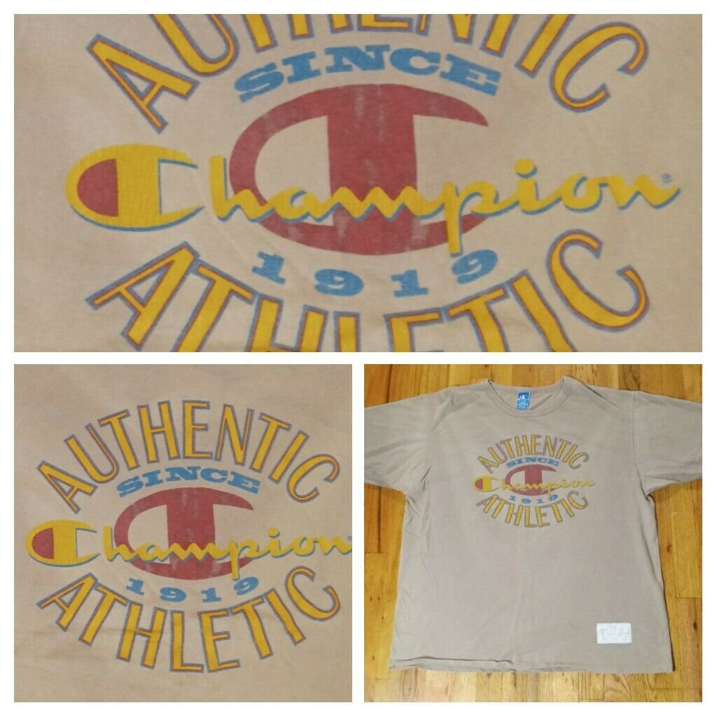 vintage 90s Champion Authentic Athletic Since 1919 t shirt XL gym weightlifting