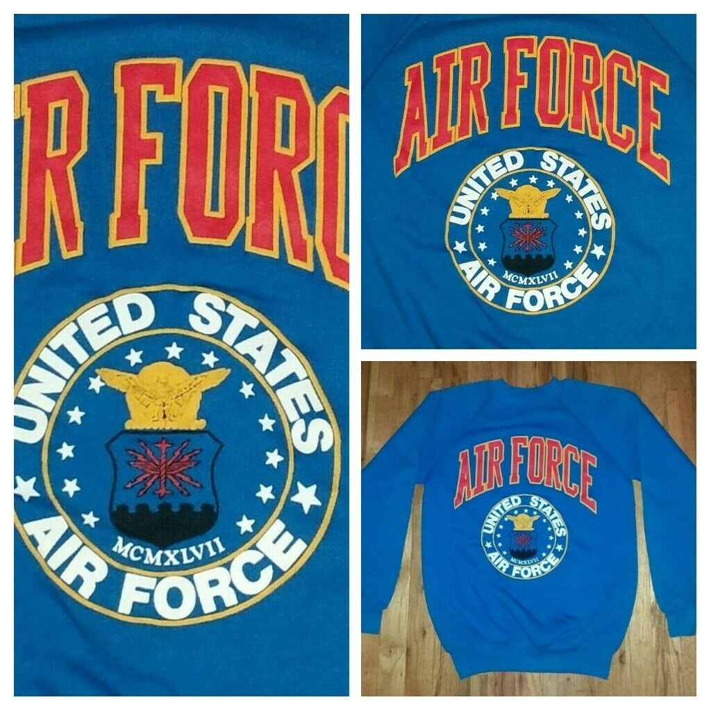 vintage USAF Air Force Sweatshirt M military jet plane boeing long sleeve
