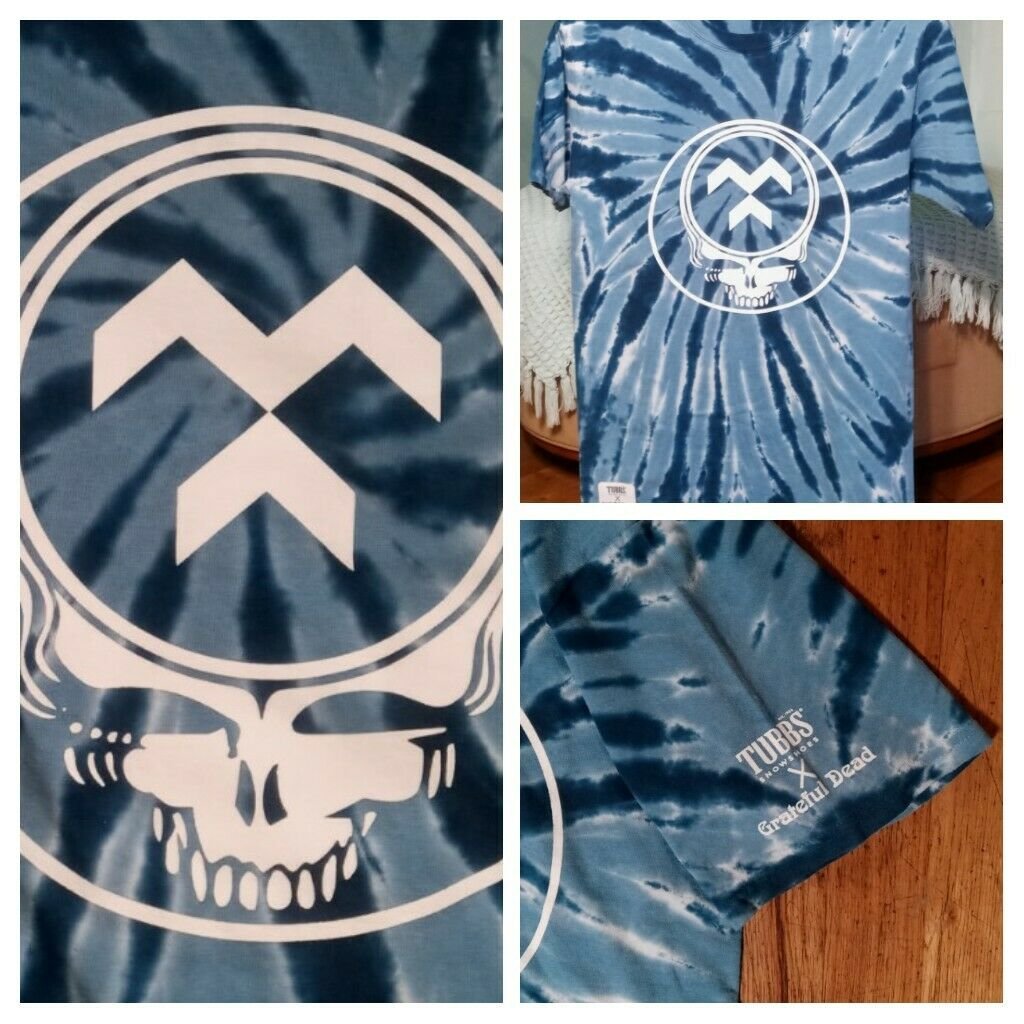 rare Grateful Dead Wilderness Tubbs Snowshoes tie dye t shirt Small new ski snow