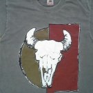 Vintage BUFFALO BILL CENTER COW SKULL WYOMING Souvenir t shirt Small cowboy