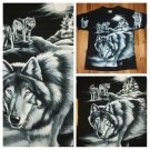 Snow White Wolf Mountain animal dog t shirt L tie dye outdoor artic