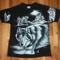 Snow White Wolf Mountain animal dog t shirt L tie dye outdoor artic