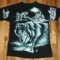 Snow White Wolf Mountain animal dog t shirt L tie dye outdoor artic