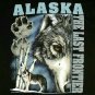vintage single stitch Alaska Wolf Timberwolf The Last Frontier t shirt L 50/50