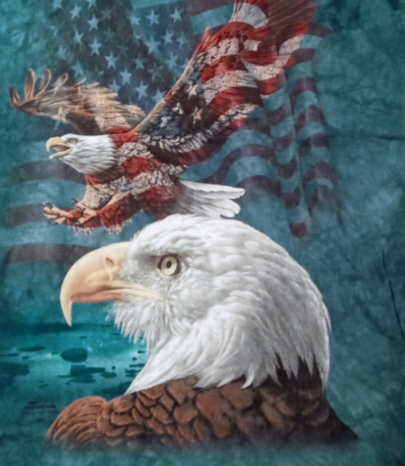 American Bald Eagle Flag Tie Dye t shirt L the Mountain July 4th