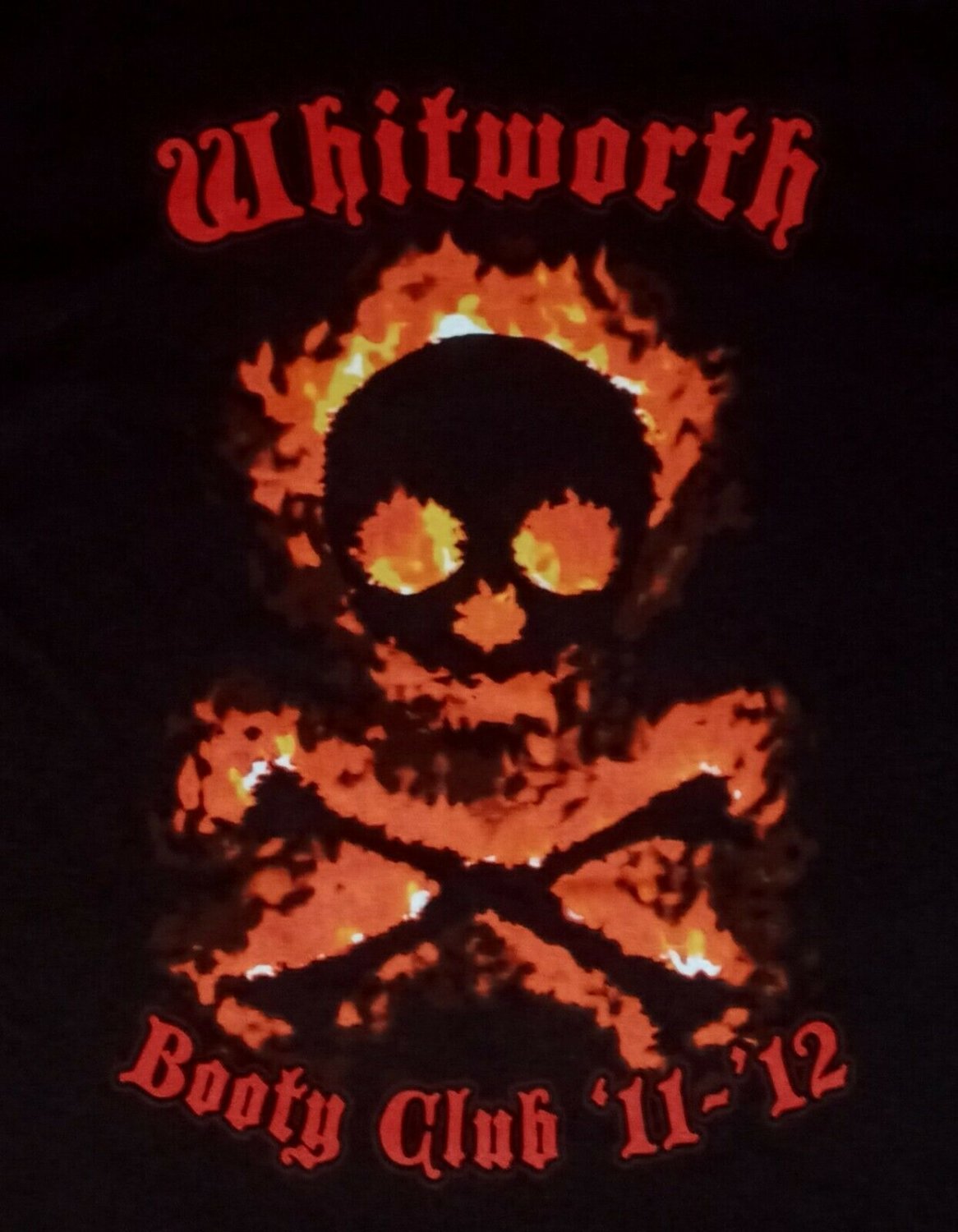 Whitworth Pirates Flaming skull Booty Club t shirt M new college football