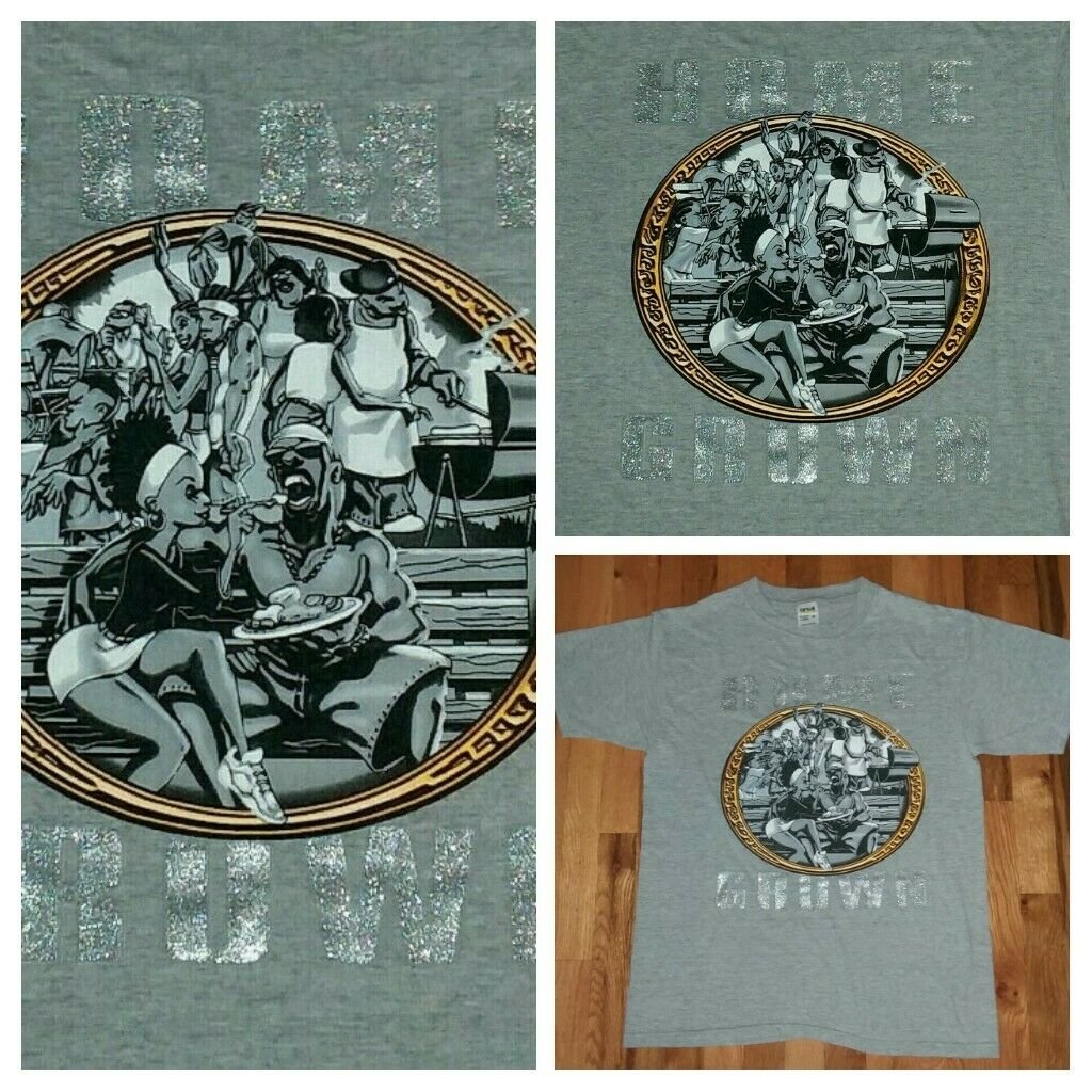 Rap Hip Hop Home Grown BBQ t shirt M NEW nwot 50/50