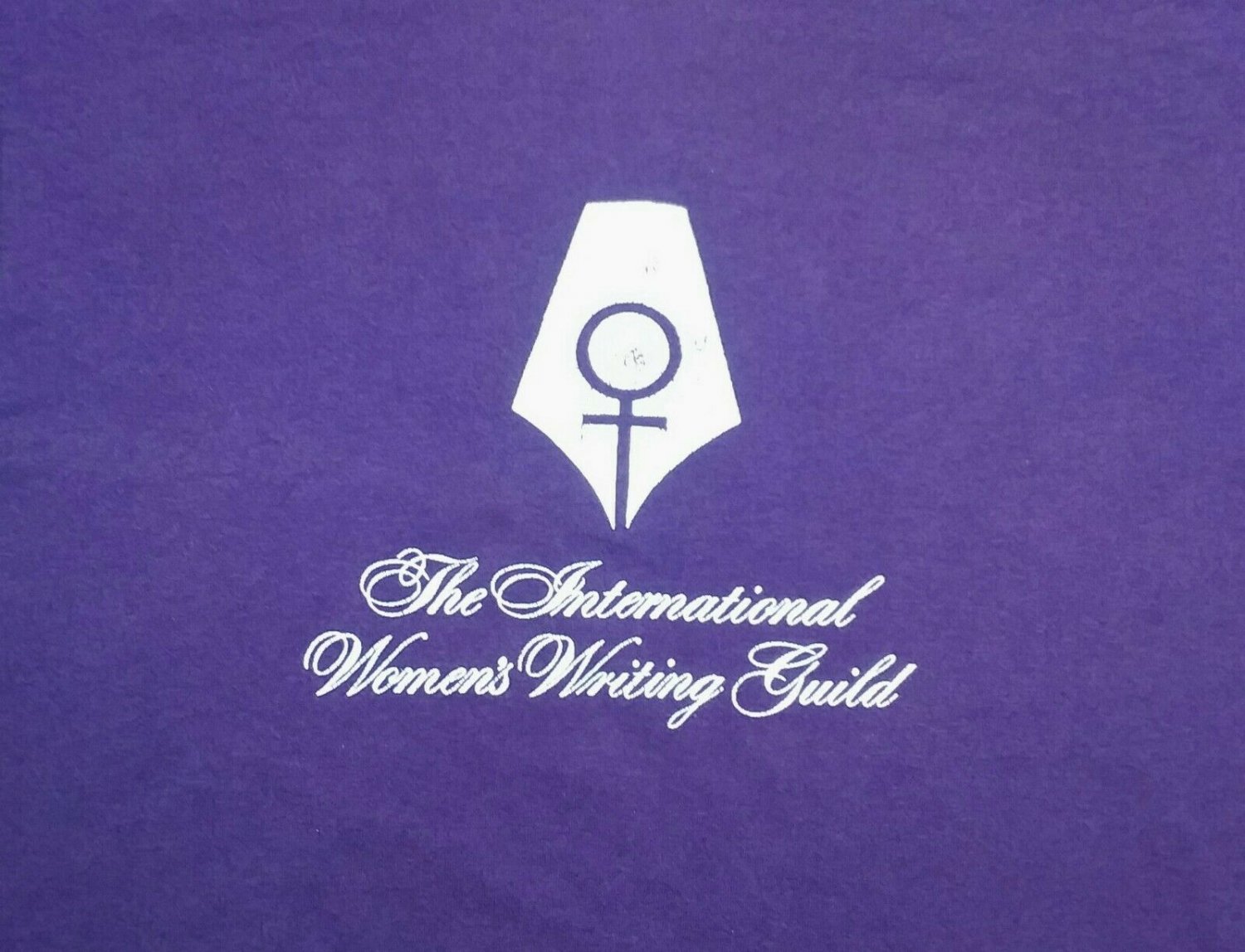 vintage International Womens Writing Guild t shirt L 50/50 Screen Stars