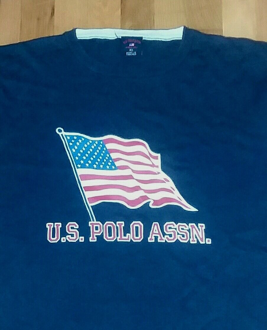 rare US POLO ASSOCIATION HEAVY DUTY vintage t shirt XL american flag