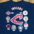 Cleveland Indians Historic Moments blue t shirt XL baseball cavaliers