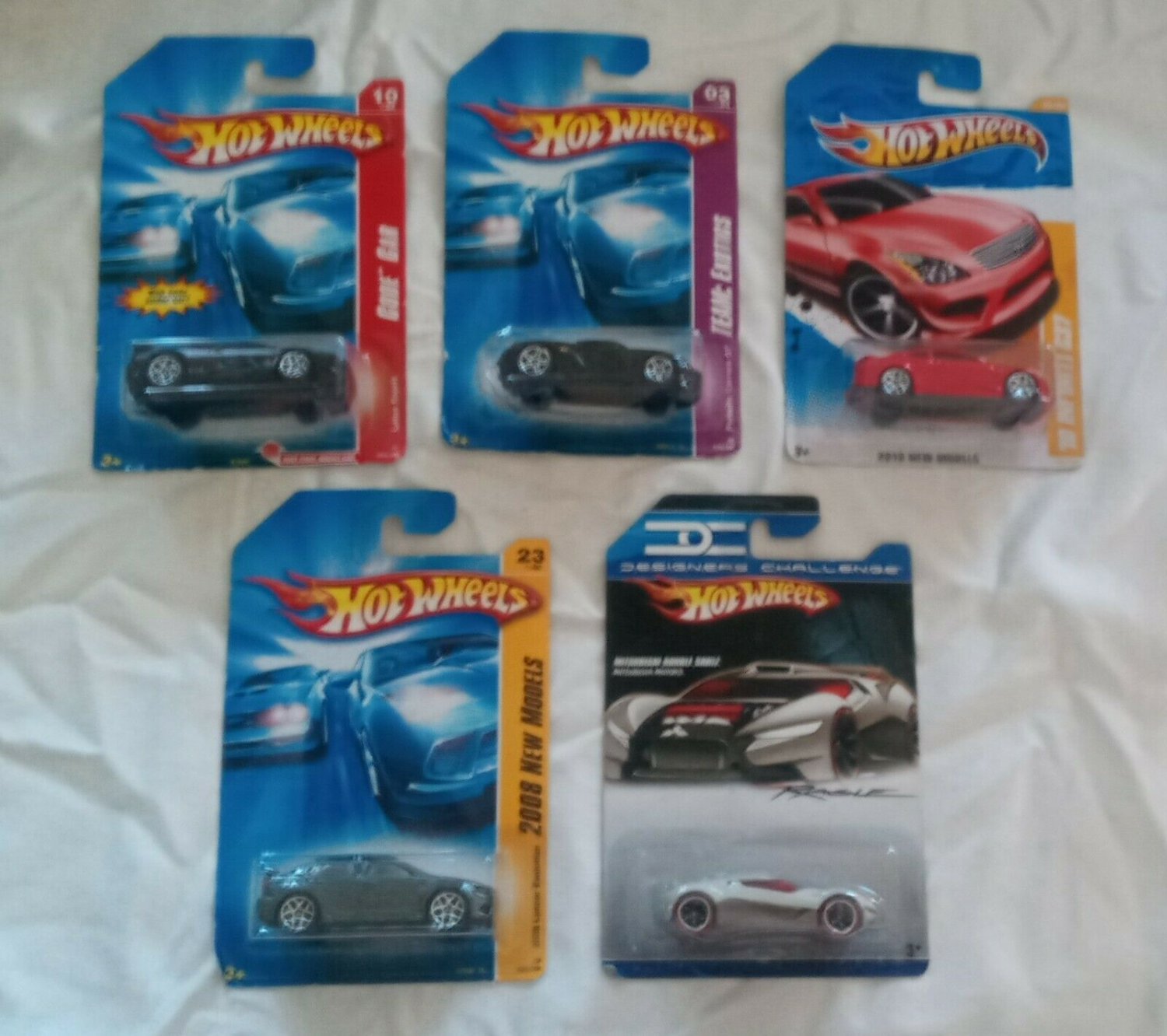 Hot wheels 5 car lot Lotus Espirt Porsche Carrera GT Mitsubishi Double Shotz