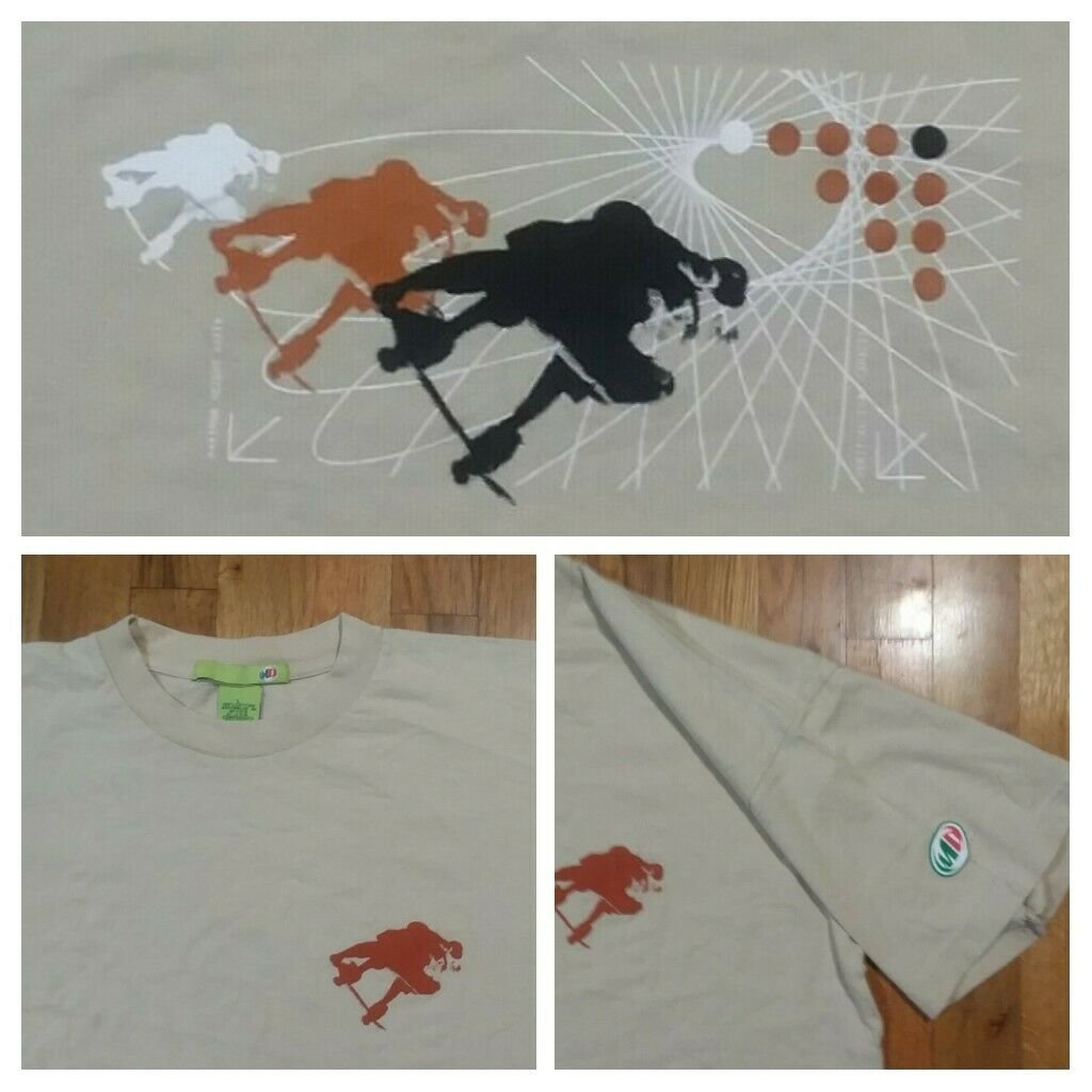 Mountain Dew MTN Dew Skateboard Skater beige t shirt L snowboard ski X-Games