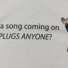 Funny sing singing music rock band ear plugs t shirt M NEW nwot fun