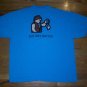 funny COLLEGE FRAT SIZE DOES MATTER FISH blue t shirt 2XL party beer