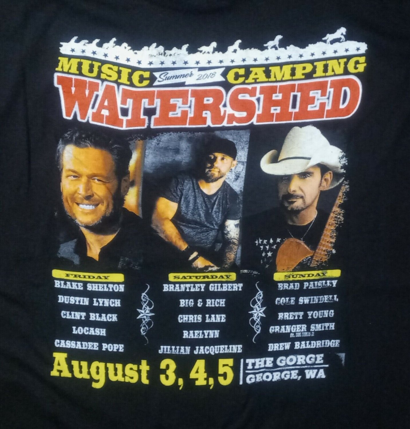 Blake Shelton Clint Black Brad Paisley Jack Daniels Logo Concert t shirt L new