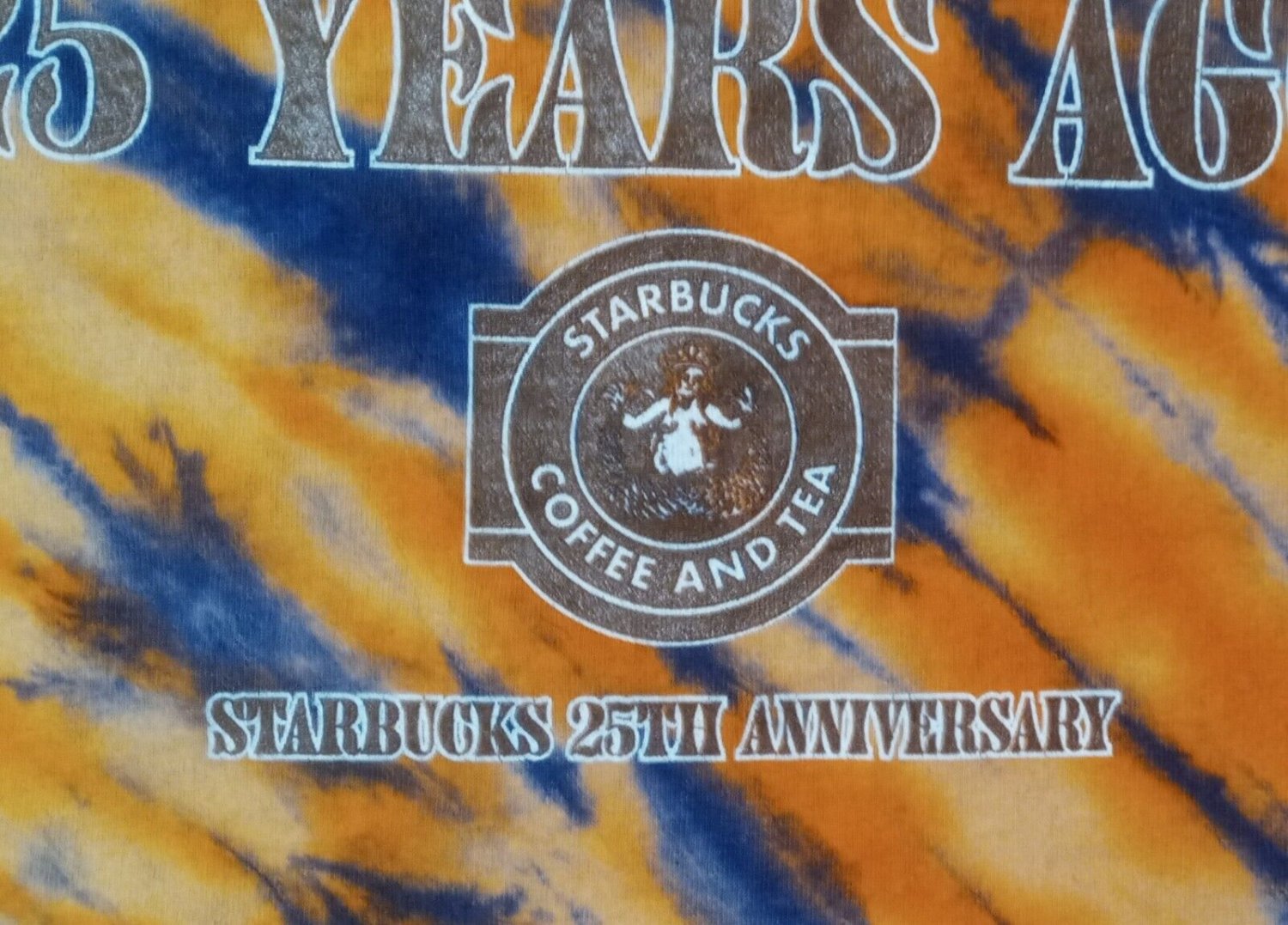 vintage Starbucks 25th anniversary tie dye t shirt XL original coffee Logo