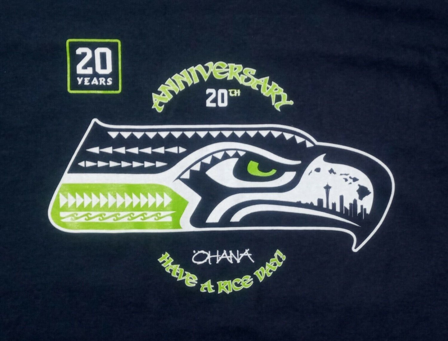 Seattle Seahawks Hawaii Hawaiian theme have a rice day t shirt ohana sushi