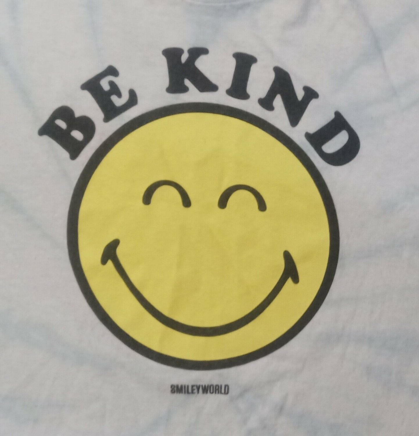 Smiley Face Be Kind Happy t shirt 2XL light blue tie dye grateful dead peace