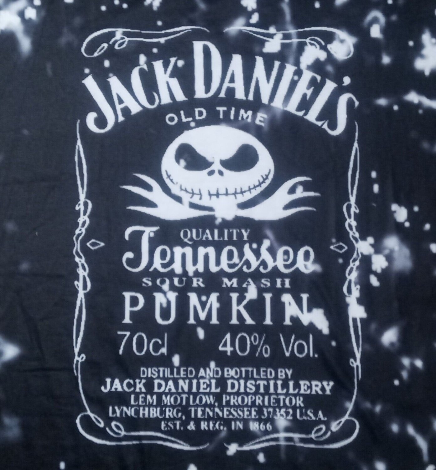 Jack Daniels Pumpkin Whisky Jack Skellington t shirt M NEW whiskey tie dye