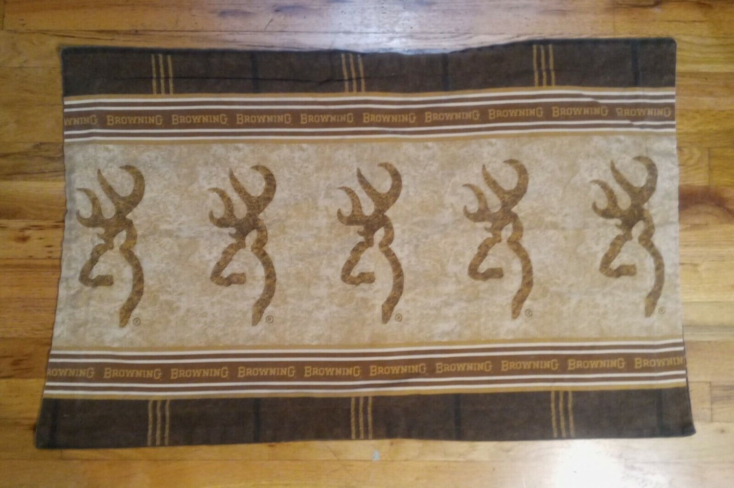 vintage Browning Rifle Deer Hunting Lodge Cabin double pillow case outdoor woods