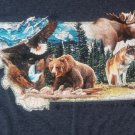 Montana Big Sky Country t shirt L 50/50 eagle bear wolf moose animal outdoor