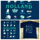 vintage Holland Souvenir t shirt L Joint Tulips Beer europe vacation