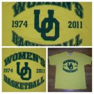 Oregon Ducks Women Basketball yellow t shirt L college football