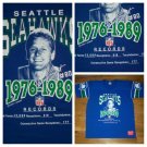 vintage single stitch Seattle Seahawks Steve Largent Career Jersey t shirt 50/50
