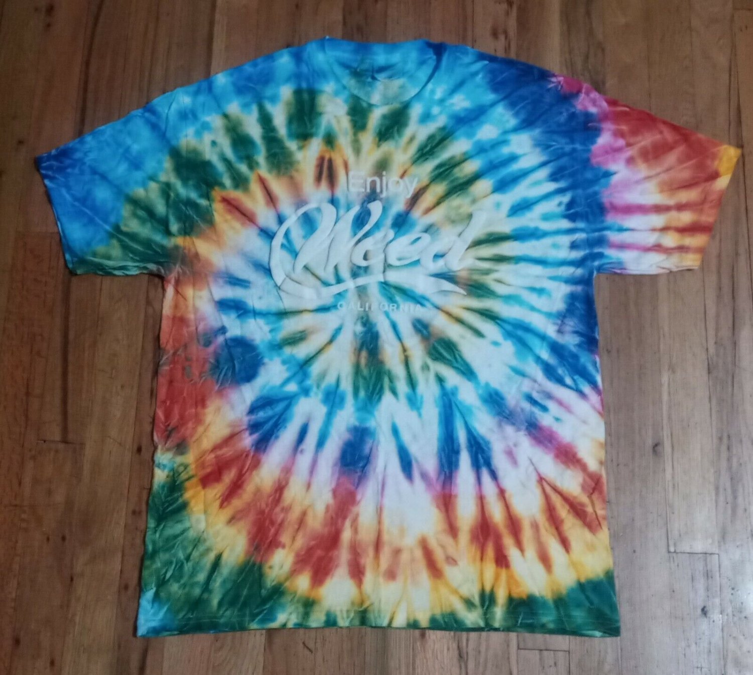 Enjoy Weed Coca Cola Font tie dye t shirt L ganja bob marley grateful dead peace