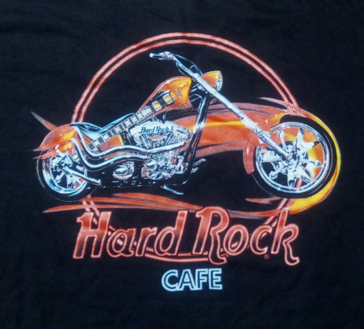 vintage Hard Rock Cafe Saipan Guitar Motorcycle t shirt M drums custom bike