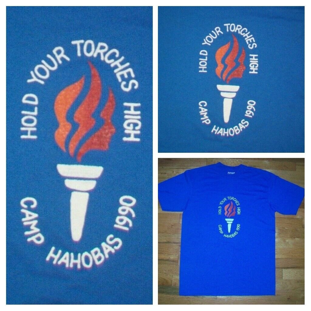 Vintage single stitch Girl Scouts America Torch Flame Profile t shirt L 50/50